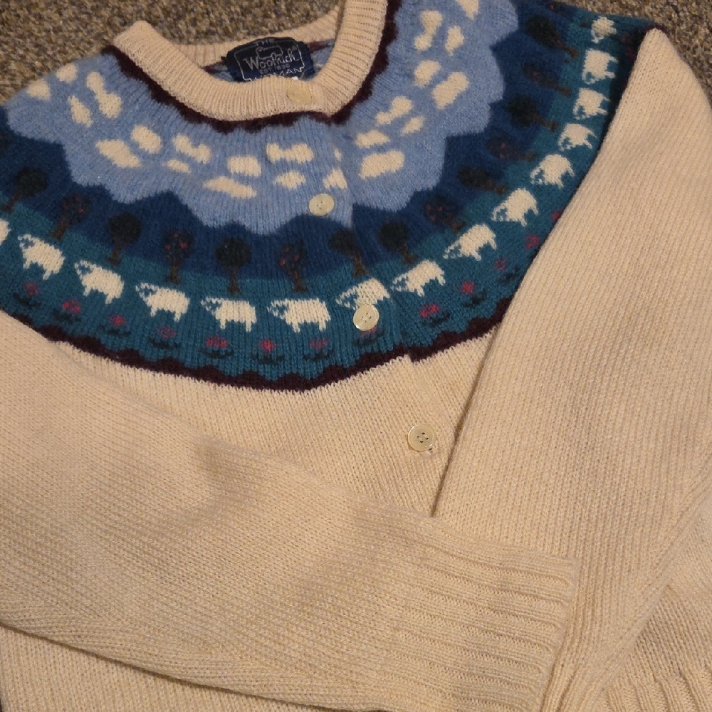Vintage Woolrich Wool Sheep Sweater Cardigan